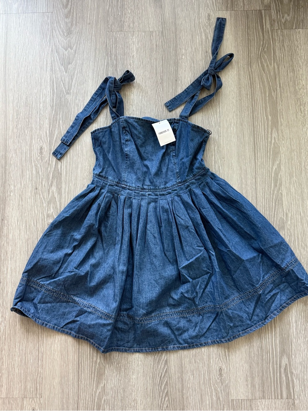 Denim Tie-Shoulder